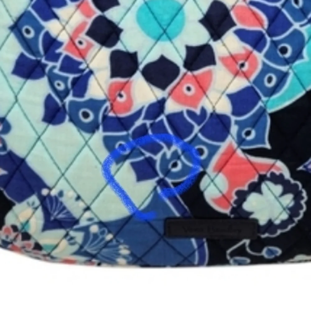 Vera Bradley Lotus Flower Quilted Fabric Crossbody Hipster Purse Bag
